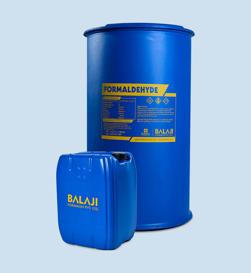 Balaji formalin Formaldehyde product blue barrel and carboy 