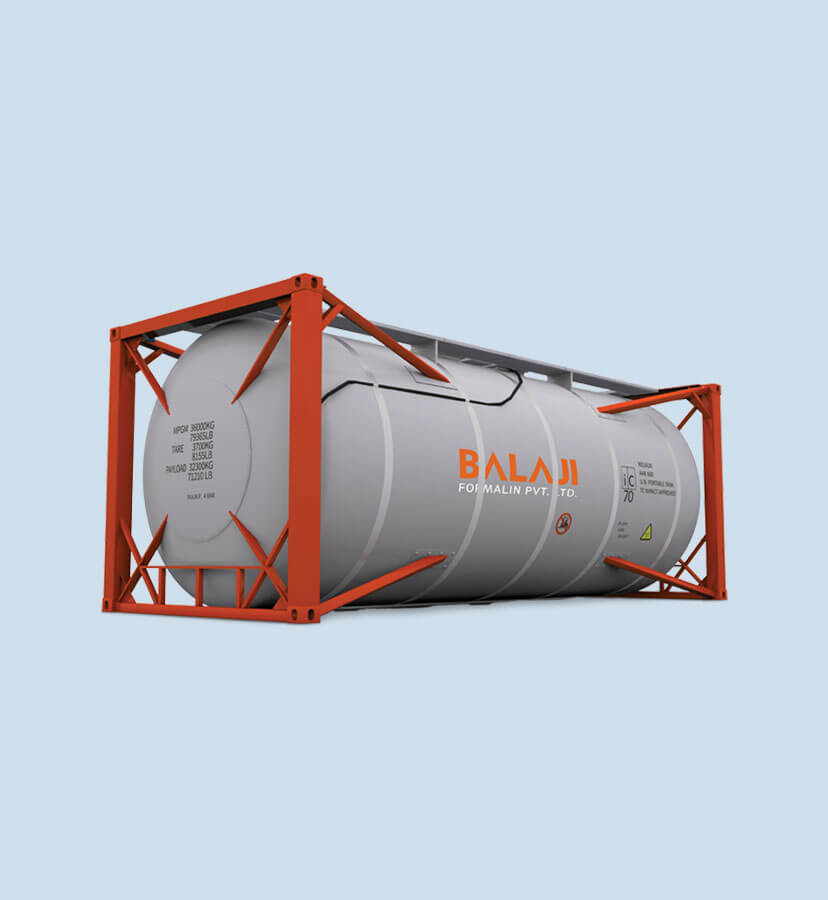 SS tank container of formaldehyde at Balaji formalin